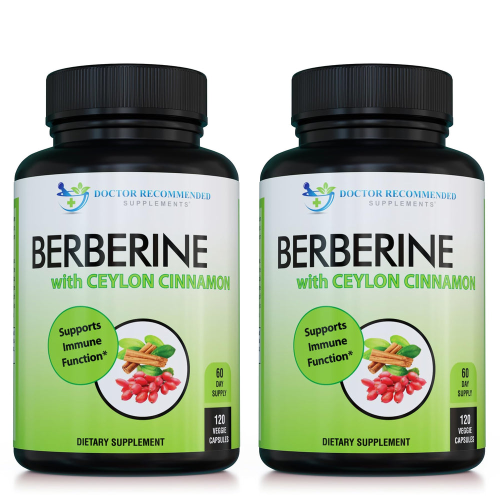 Doctor Recommended Supplements Berberine with Ceylon Cinnamon bottle pack-2 for ongoing daily support