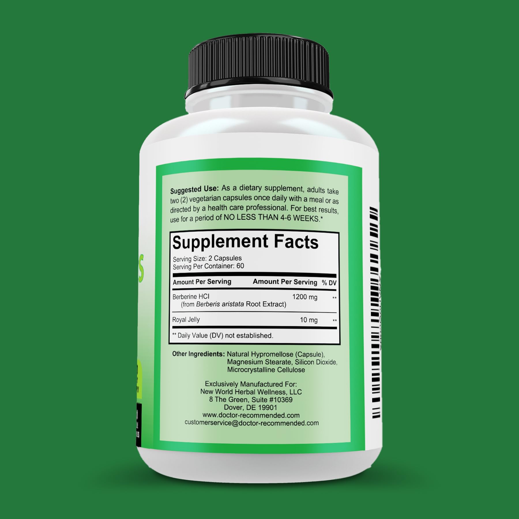 DOCTOR RECOMMENDED SUPPLEMENTS Berberine Plus capsules close-up for daily use