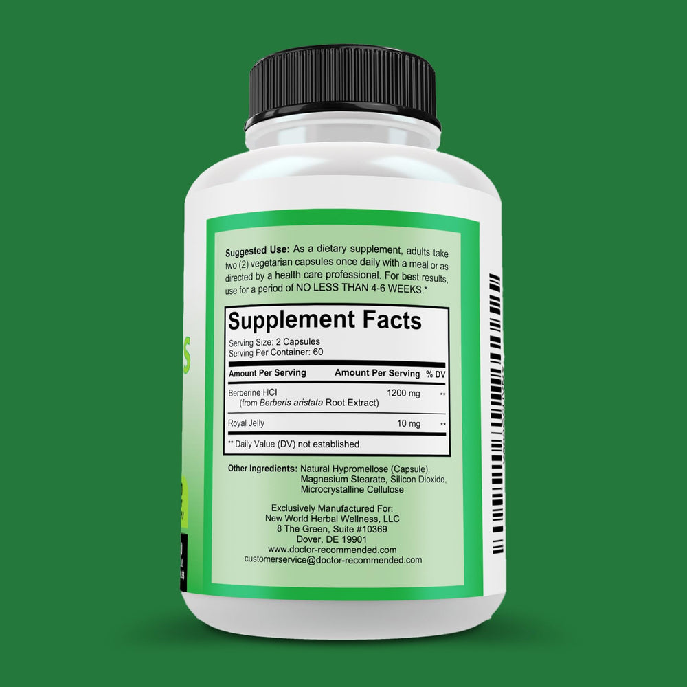 DOCTOR RECOMMENDED SUPPLEMENTS Berberine Plus capsules close-up for daily use