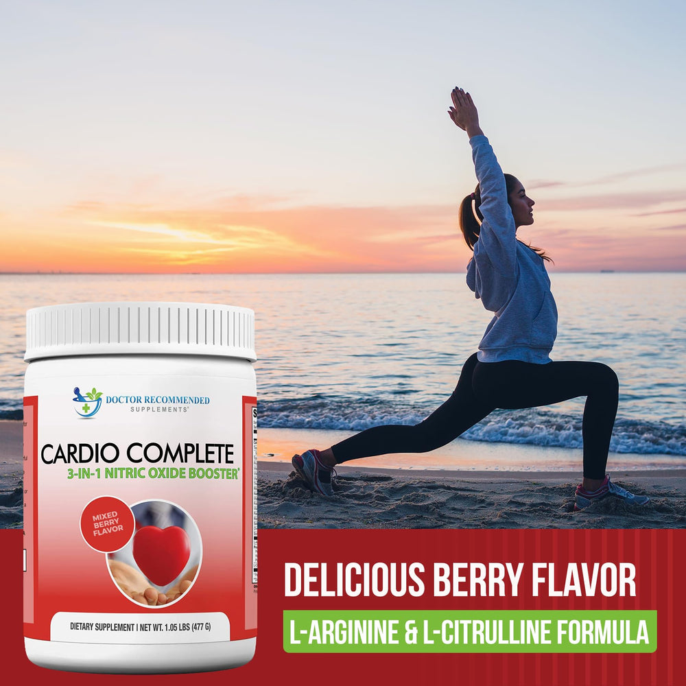 Berry-flavored Cardio Complete label enhances daily supplement experience