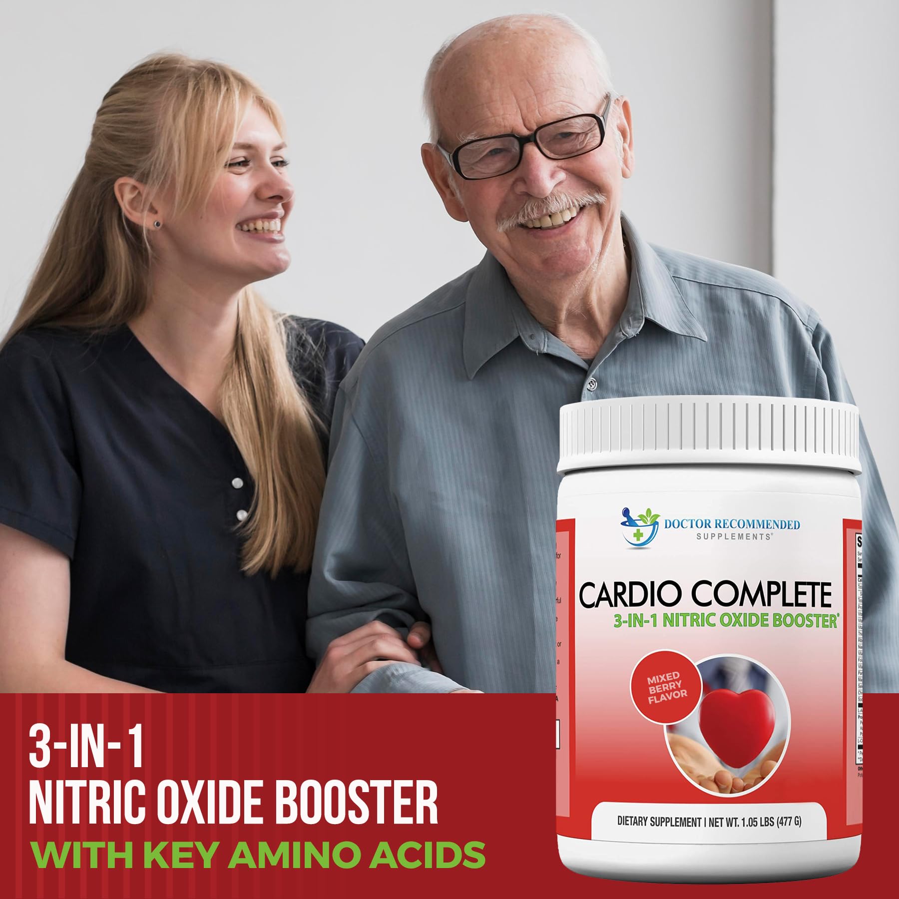 Cardio Complete packaging highlighting non-GMO and allergen-free formulation