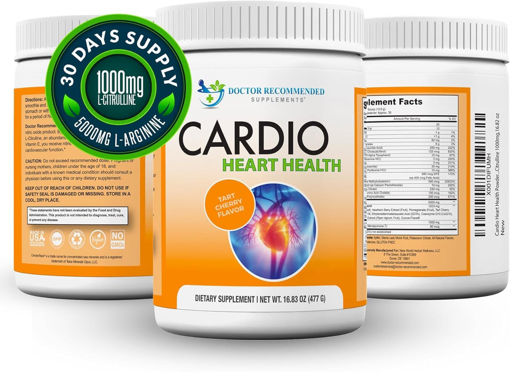 Product container mockup from DOCTOR RECOMMENDED SUPPLEMENTS highlighting 30-day supply.