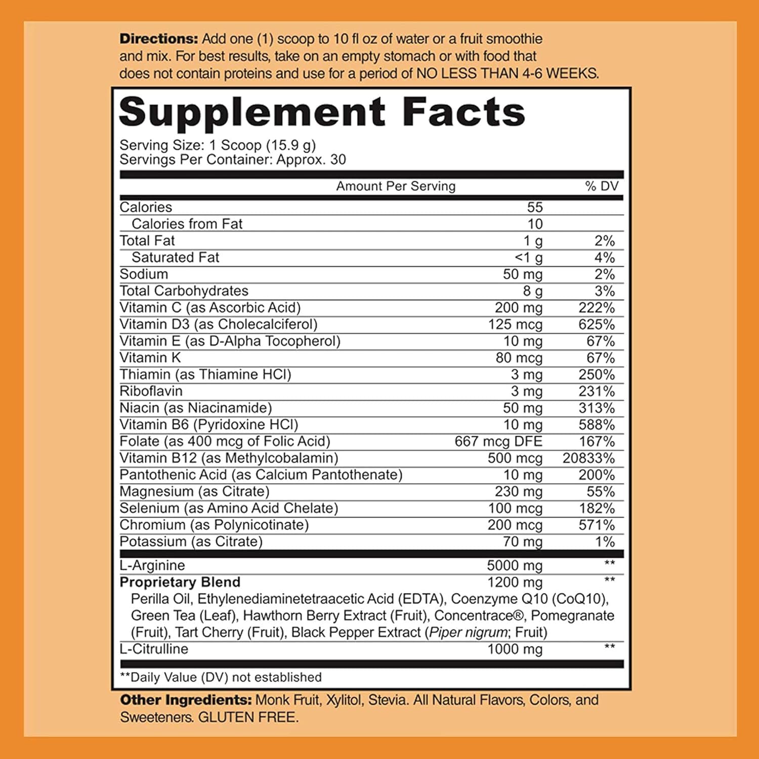 DOCTOR RECOMMENDED SUPPLEMENTS Cardio Heart Health Powder jar close-up highlighting nutrient blend for balanced minerals and vitamins.
