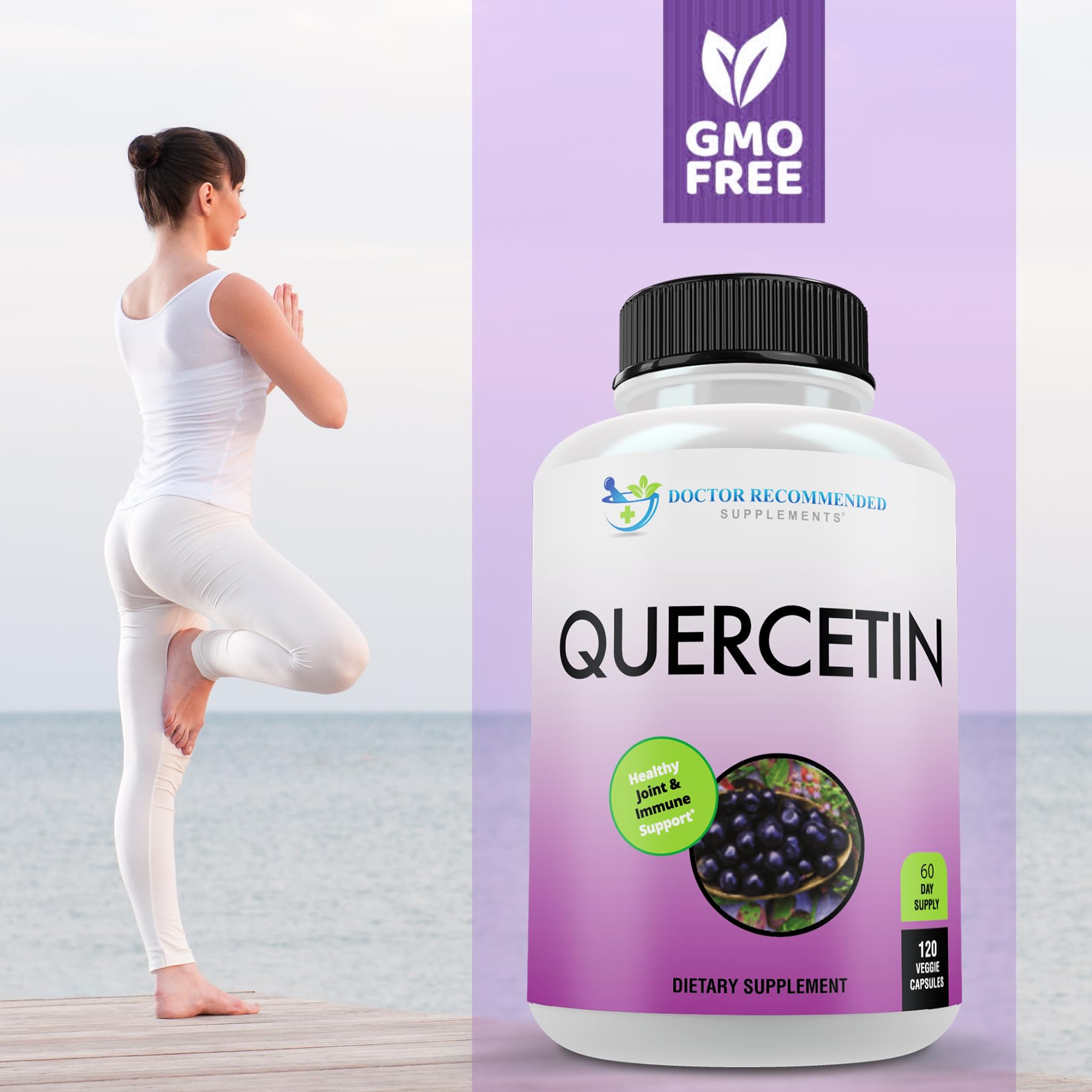 DOCTOR RECOMMENDED SUPPLEMENTS Daily-use quercetin capsules for easy routine integration.