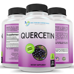 DOCTOR RECOMMENDED SUPPLEMENTS Quercetin 1000mg bottle for daily vegan use.