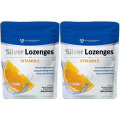 DOCTOR RECOMMENDED SUPPLEMENTS silver lozenges orange flavor soothe throat and support immune comfort.
