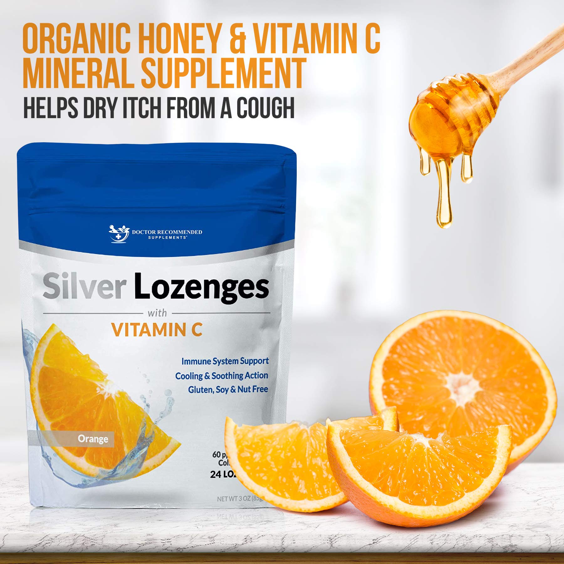 DOCTOR RECOMMENDED SUPPLEMENTS Vitamin C and honey enriched lozenge for natural sweetness and moisture