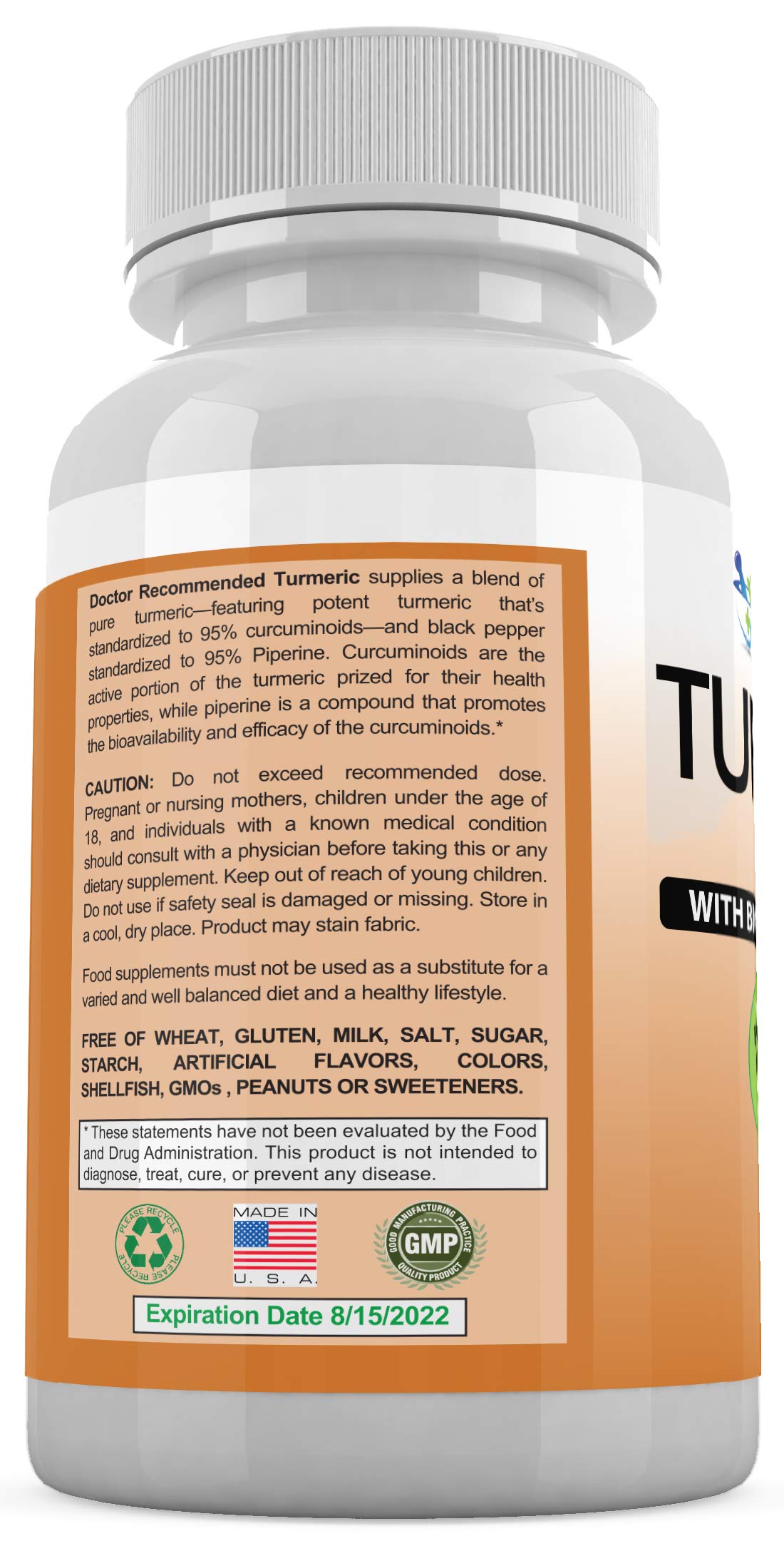 Triphala ingredients closeup on label signals plant-based blend.