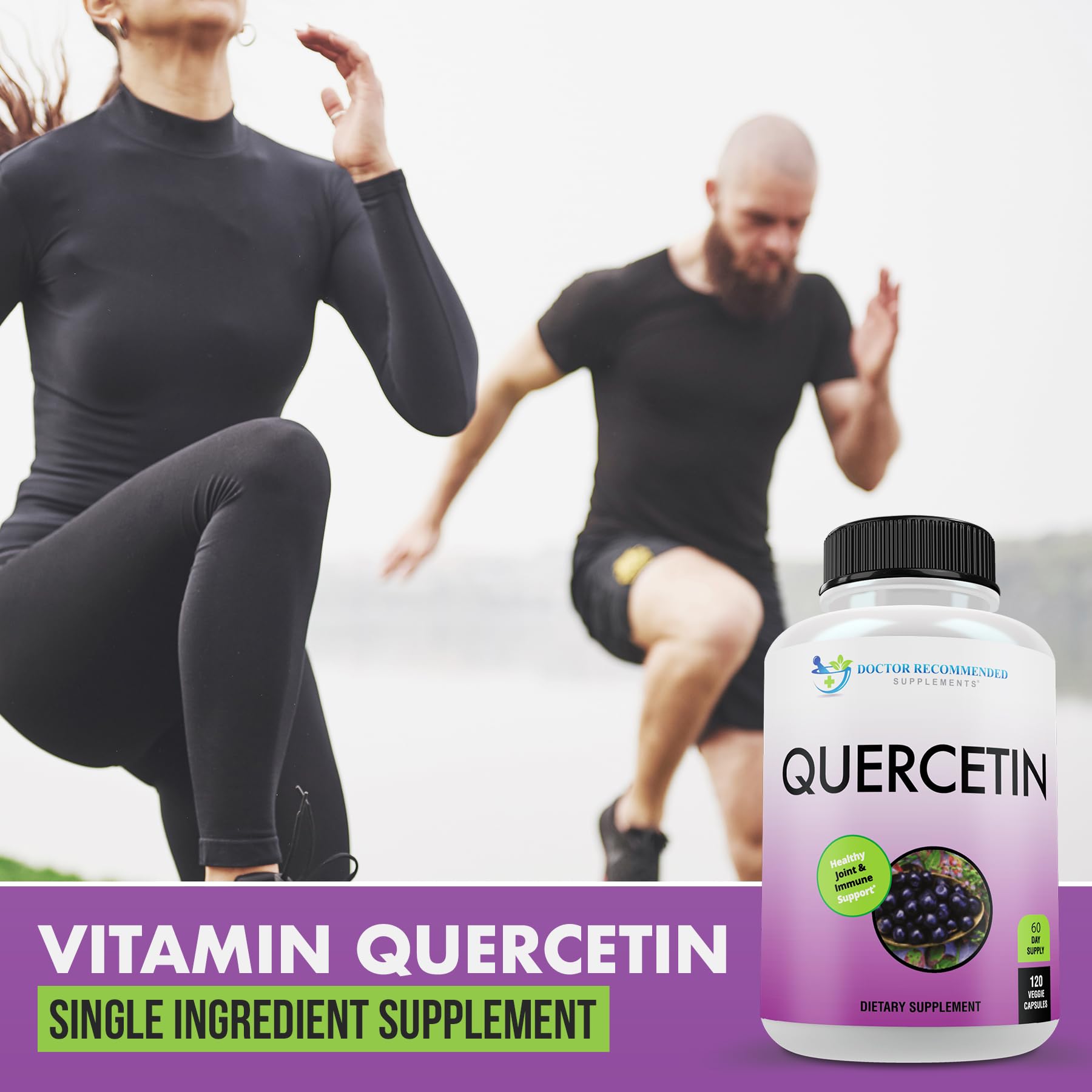 DOCTOR RECOMMENDED SUPPLEMENTS Vegan single-ingredient quercetin capsules offer plant-based simplicity.