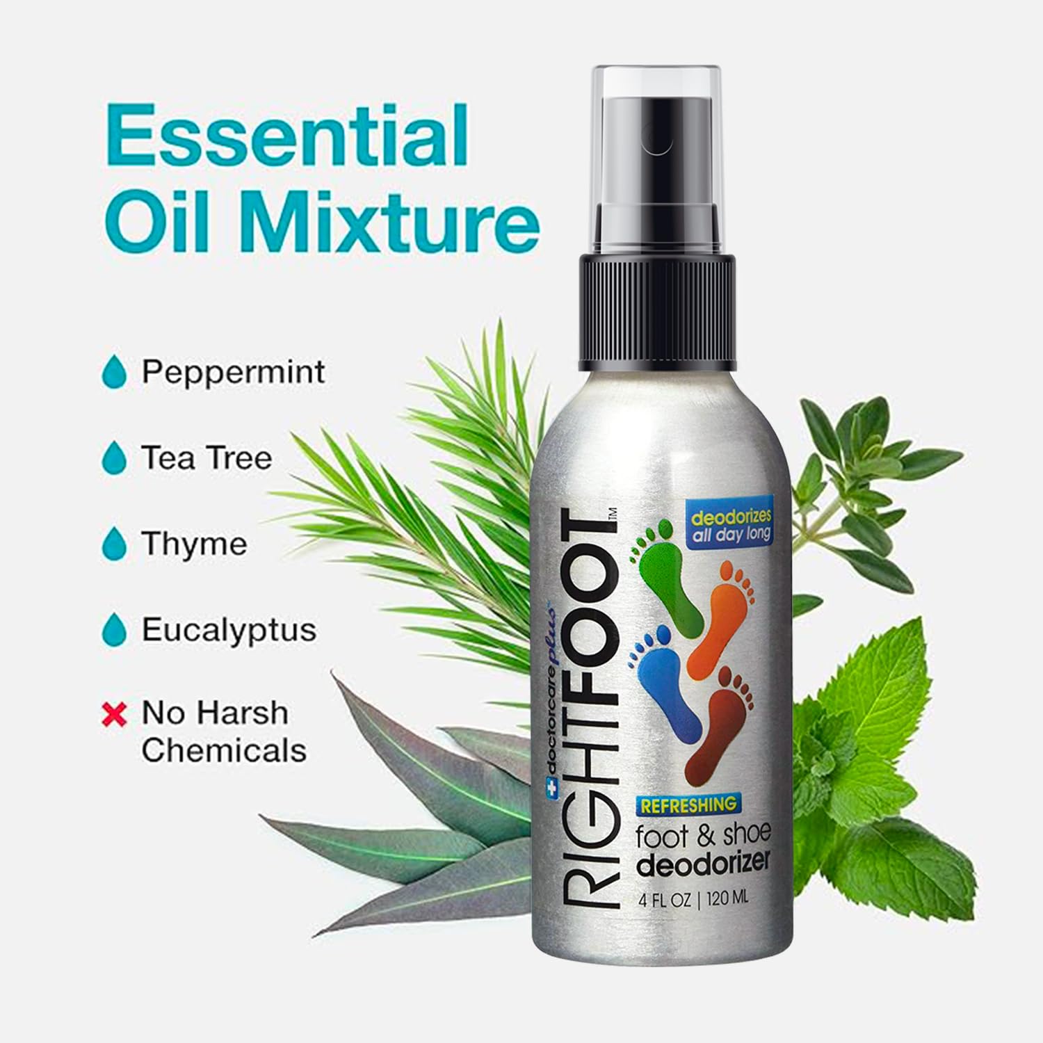 RightFoot odor eliminator tackles tough foot and shoe odors effectively.