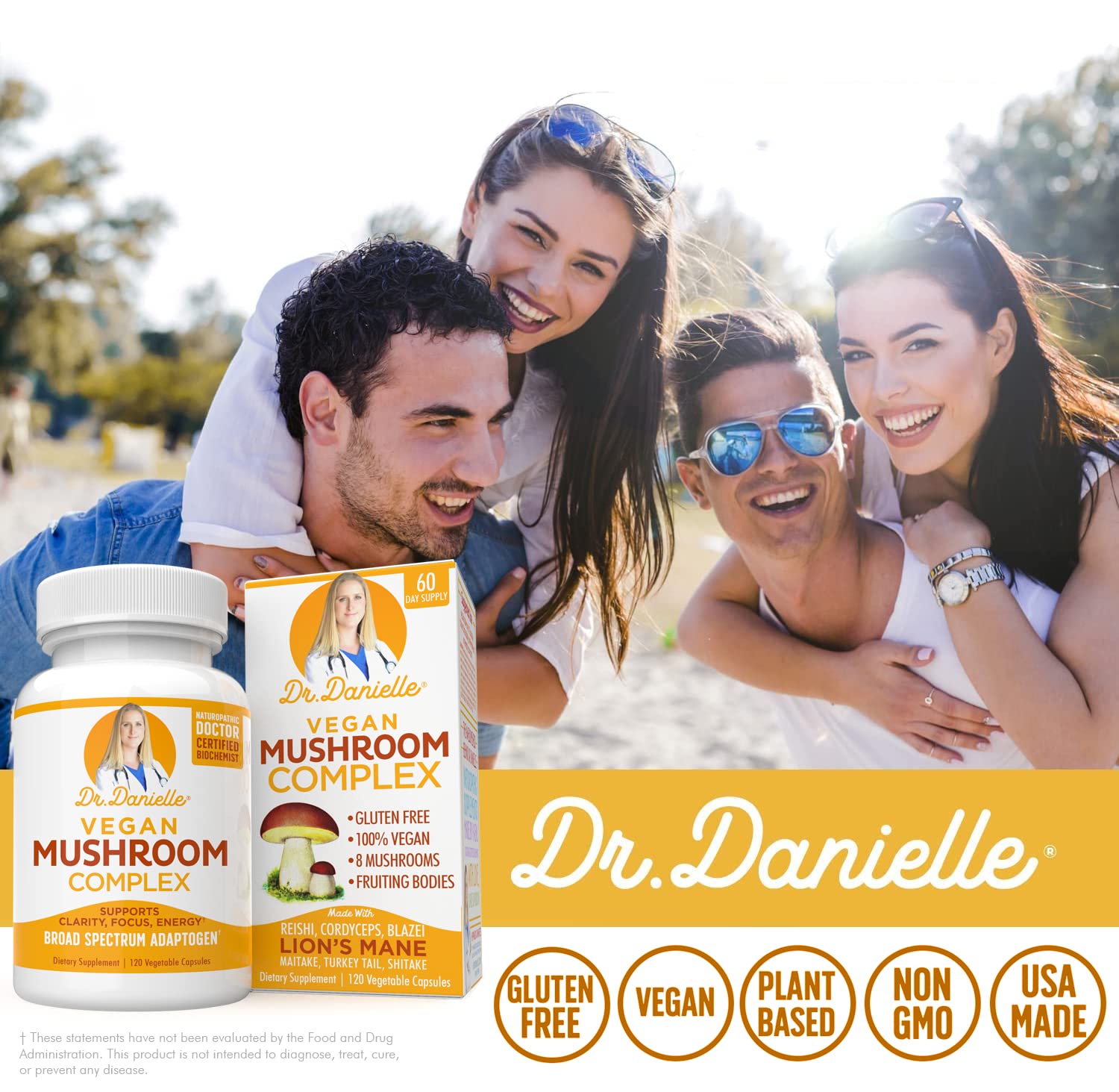 Doctor Danielle label close-up showing organic ingredients and sustainable packaging