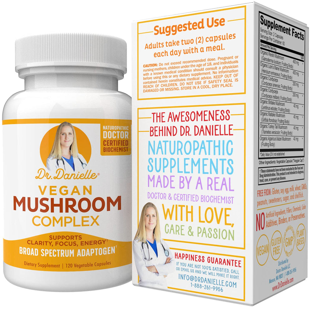 Doctor Danielle Mushroom Complex pour demonstrating easy daily dosage