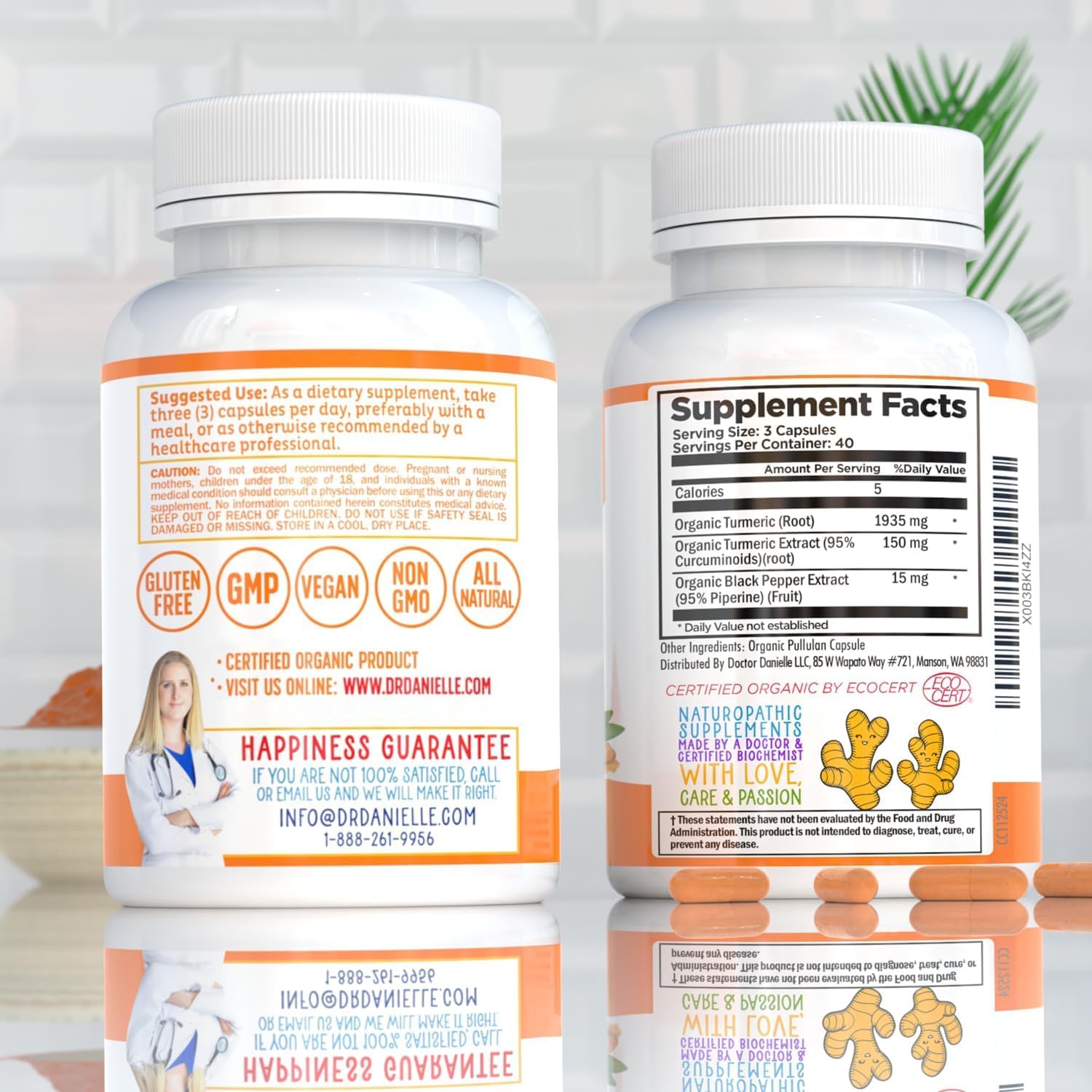 Doctor Danielle organic certification logo attesting to quality.