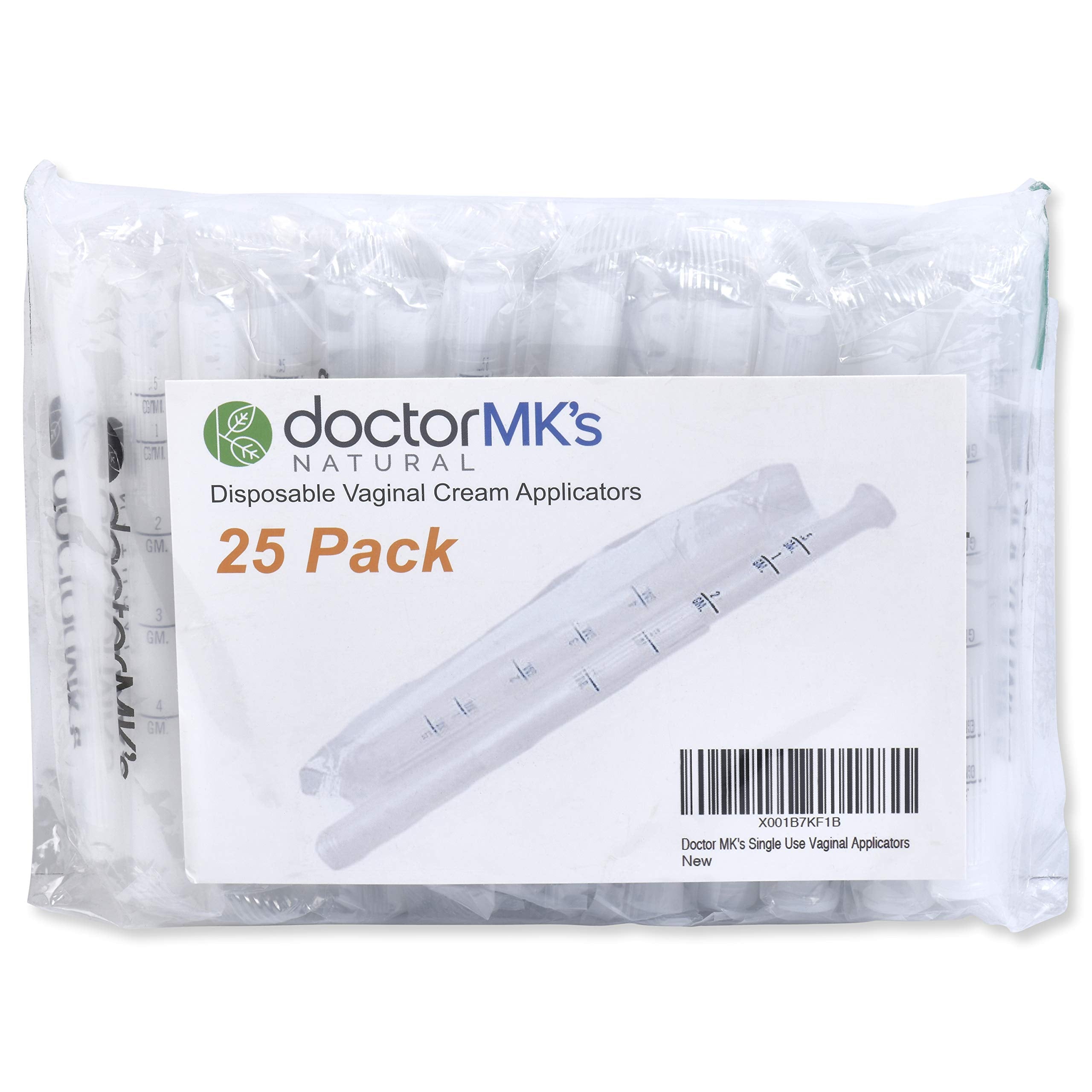 Doctor MK's Natural disposable vaginal applicators 25-pack for hygienic single-use convenience.