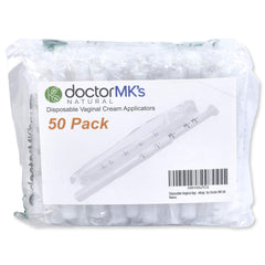 Doctor MK's Natural vaginal applicator 50-pack in box, convenient single-use dosing for hygiene.