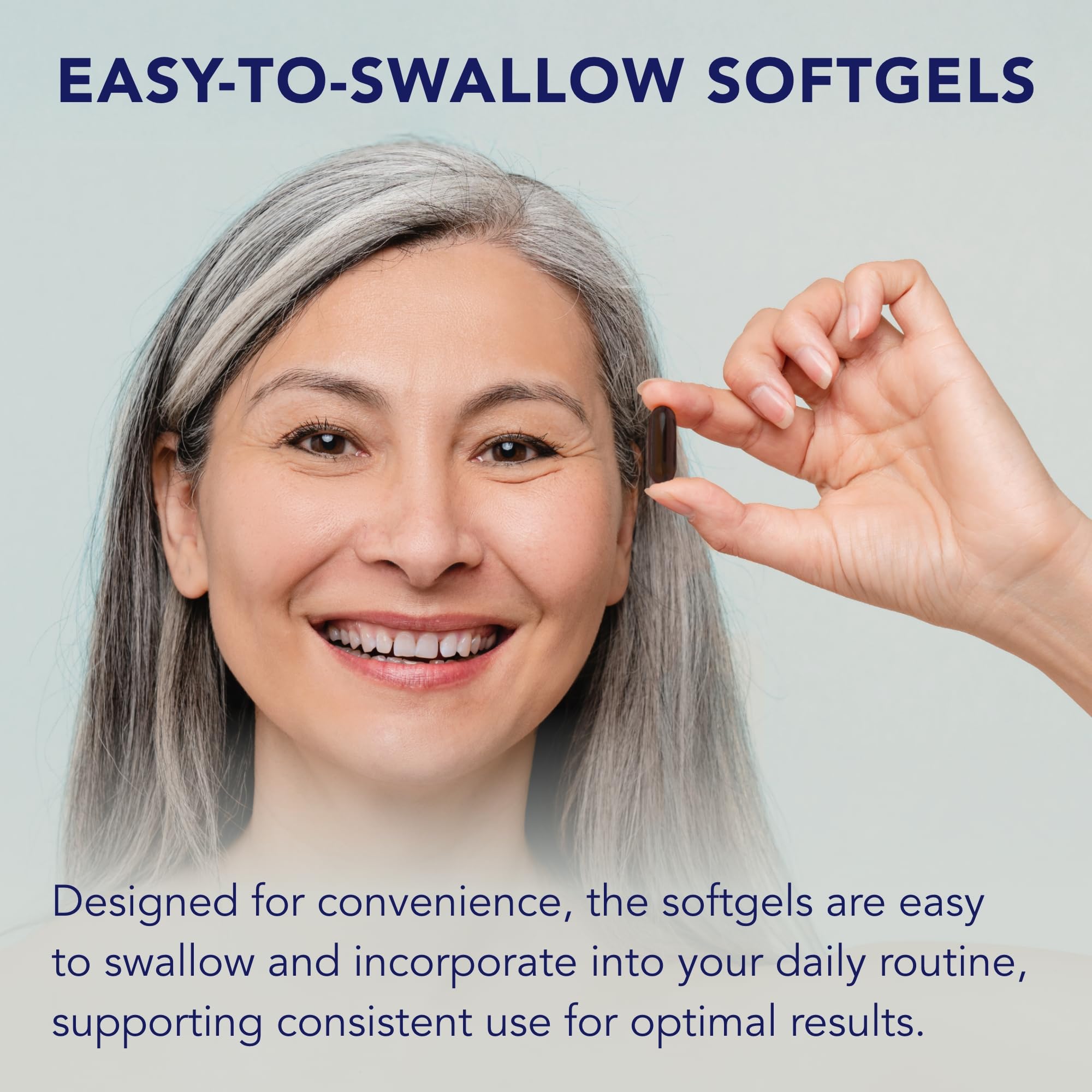 Close-up of Doctor's Advantage Eye Relief capsules highlighting omega-3 and flaxseed oil.