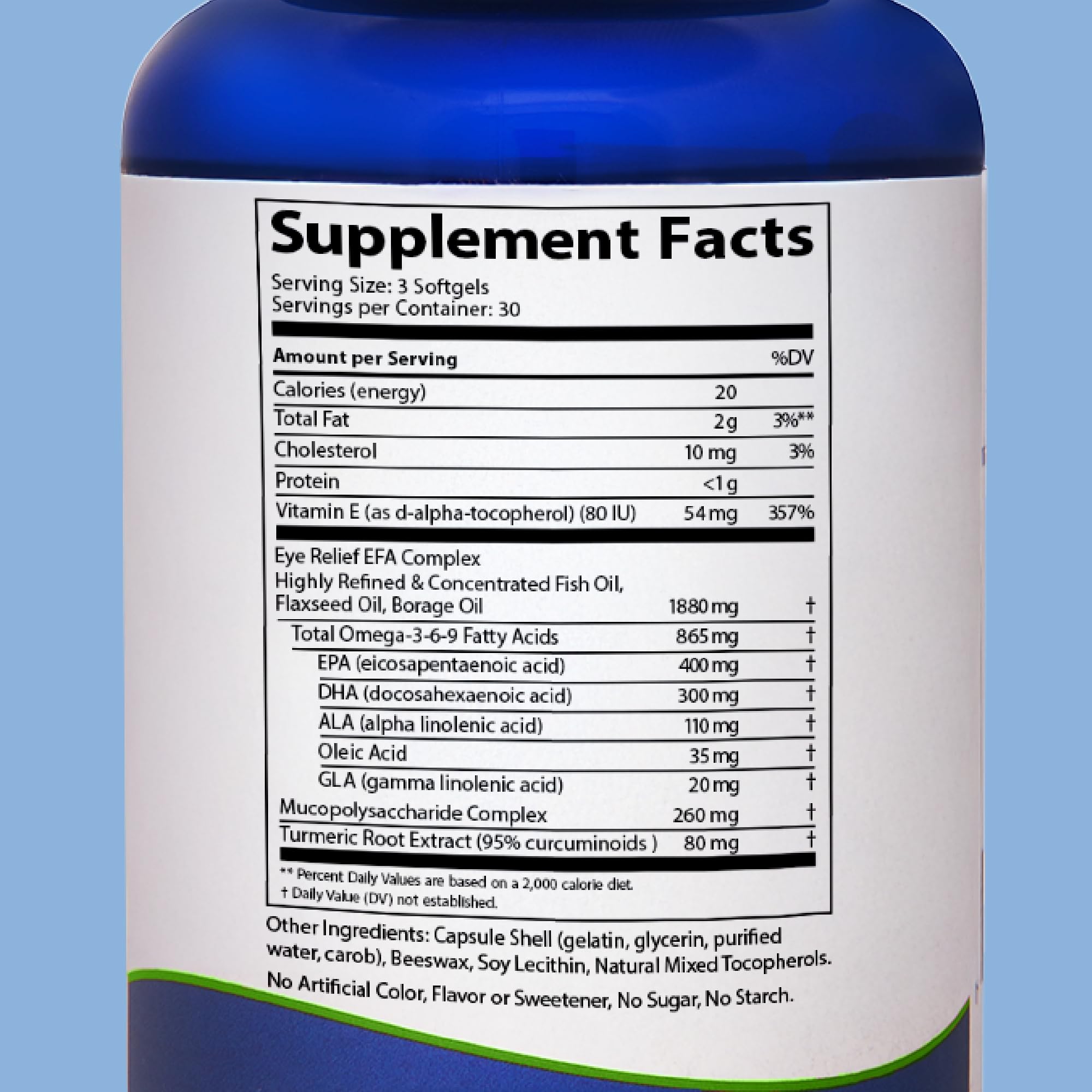 Turmeric and flaxseed blend visual hint on packaging suggesting antioxidant support.