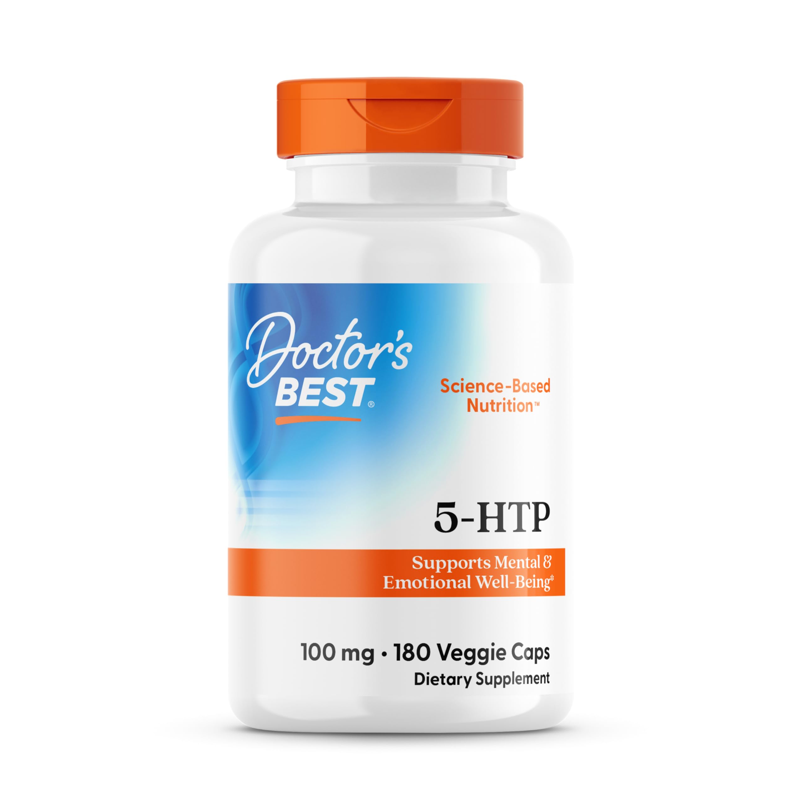Doctor’s Best 5-HTP seed extract bottle for mood support.