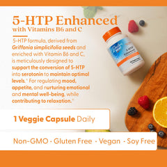 Doctor's Best 5-HTP veggie caps pack for daily mood and sleep support.
