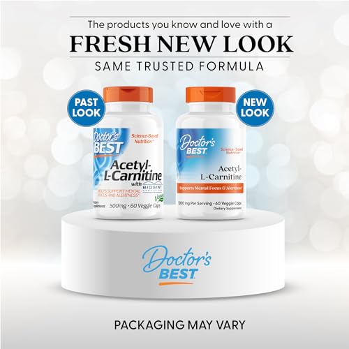 Doctor's Best Acetyl-L-Carnitine capsule closeup showing supplement form and quality.