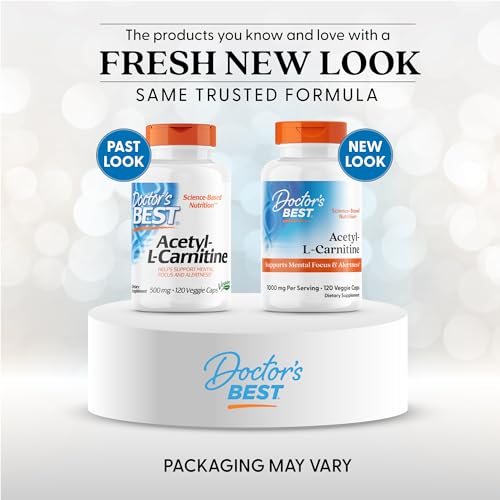 Doctor's Best Acetyl-L-Carnitine capsules close-up highlighting the supplement texture