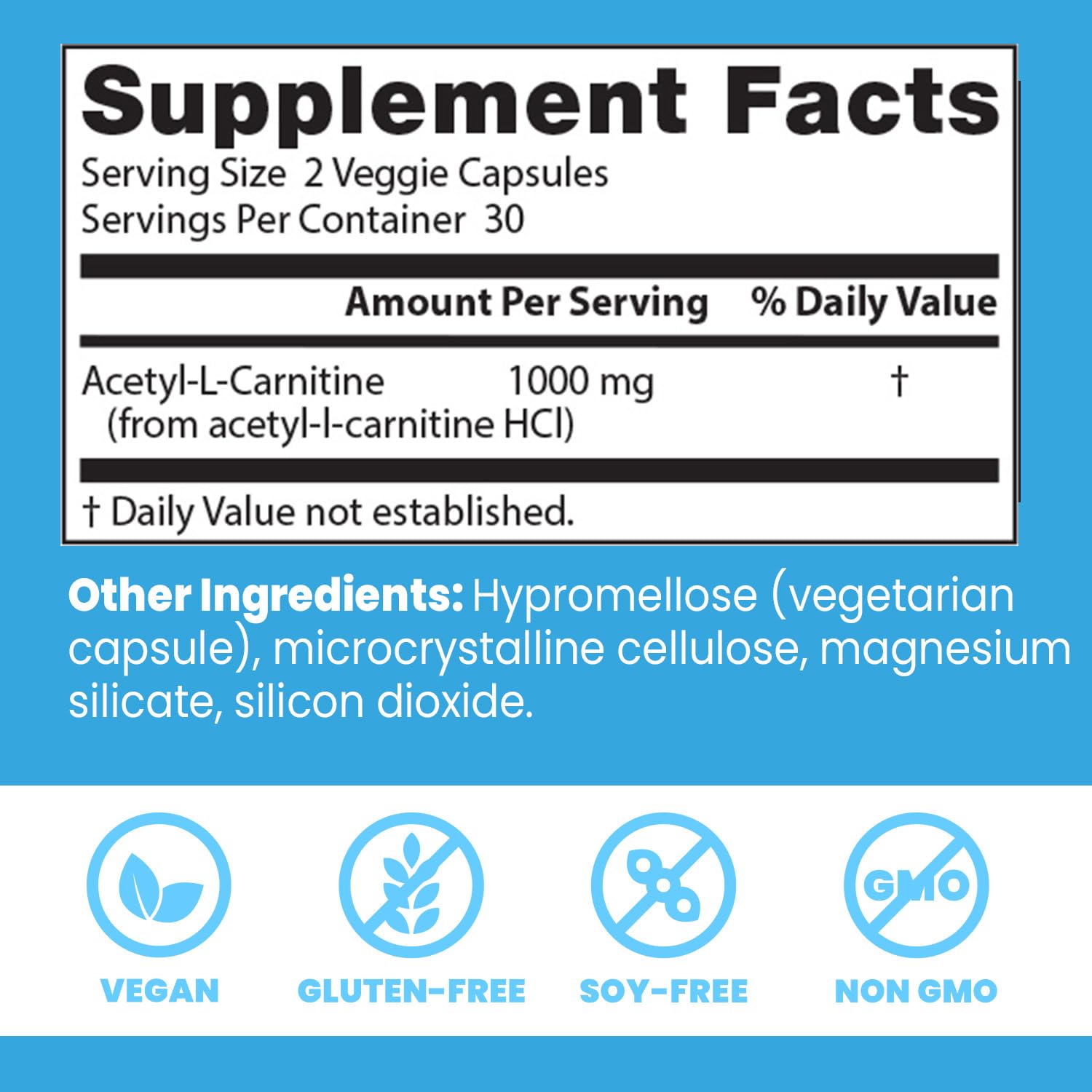 Doctor's Best Acetyl-L-Carnitine capsules on a kitchen counter for daily use.