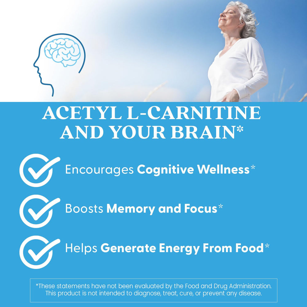 Doctor's Best Acetyl-L-Carnitine packaging display for on-the-go routines.