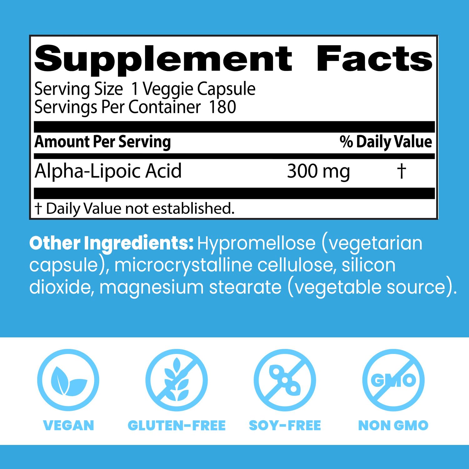 Close-up of Doctor's Best label highlighting 300mg and universal antioxidant concept.
