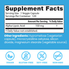 Doctor's Best Alpha-Lipoic Acid label details ingredients and vegan formulation