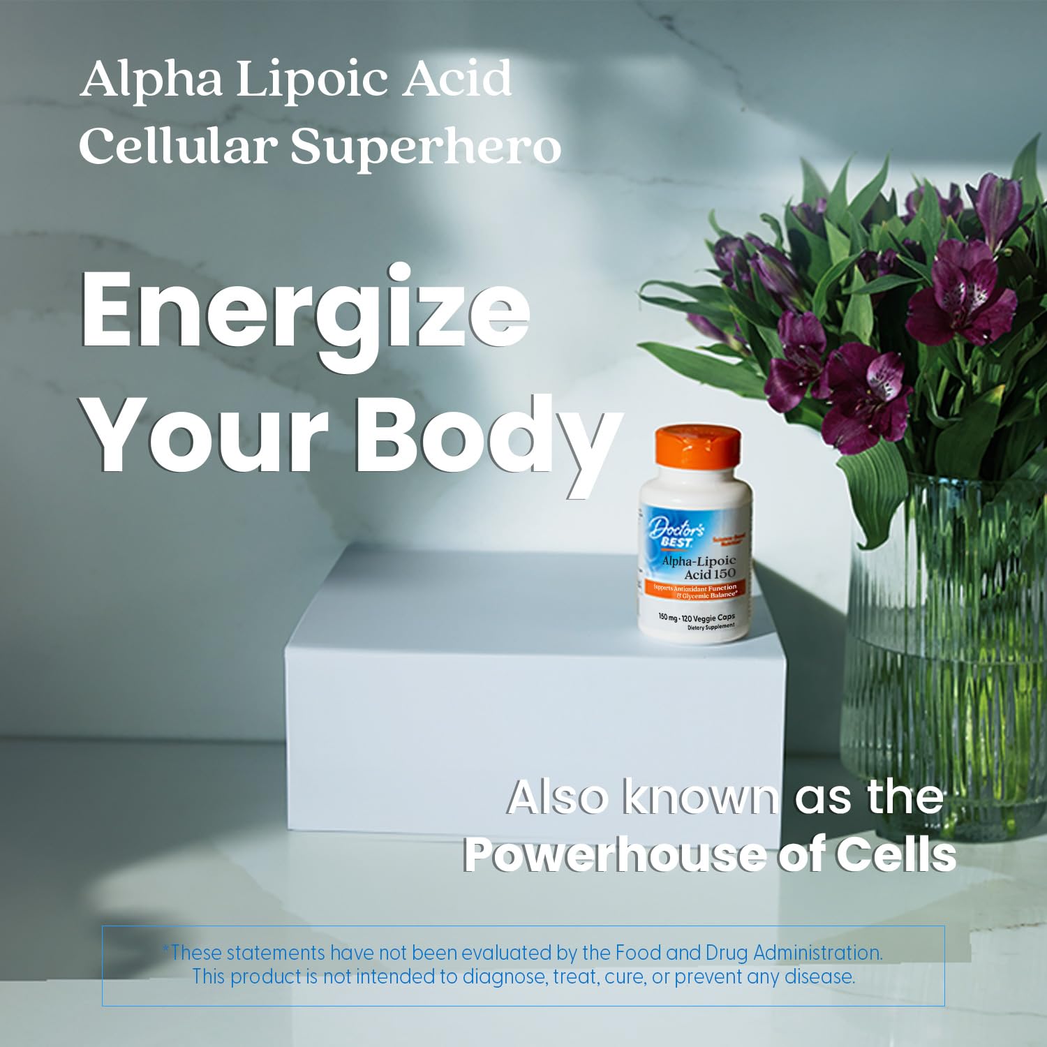 Packaging information for Doctor's Best Alpha-Lipoic Acid highlighting allergen-free status