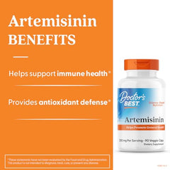 Back label detail reveals dosage and ingredients for Doctors Best Artemisinin.