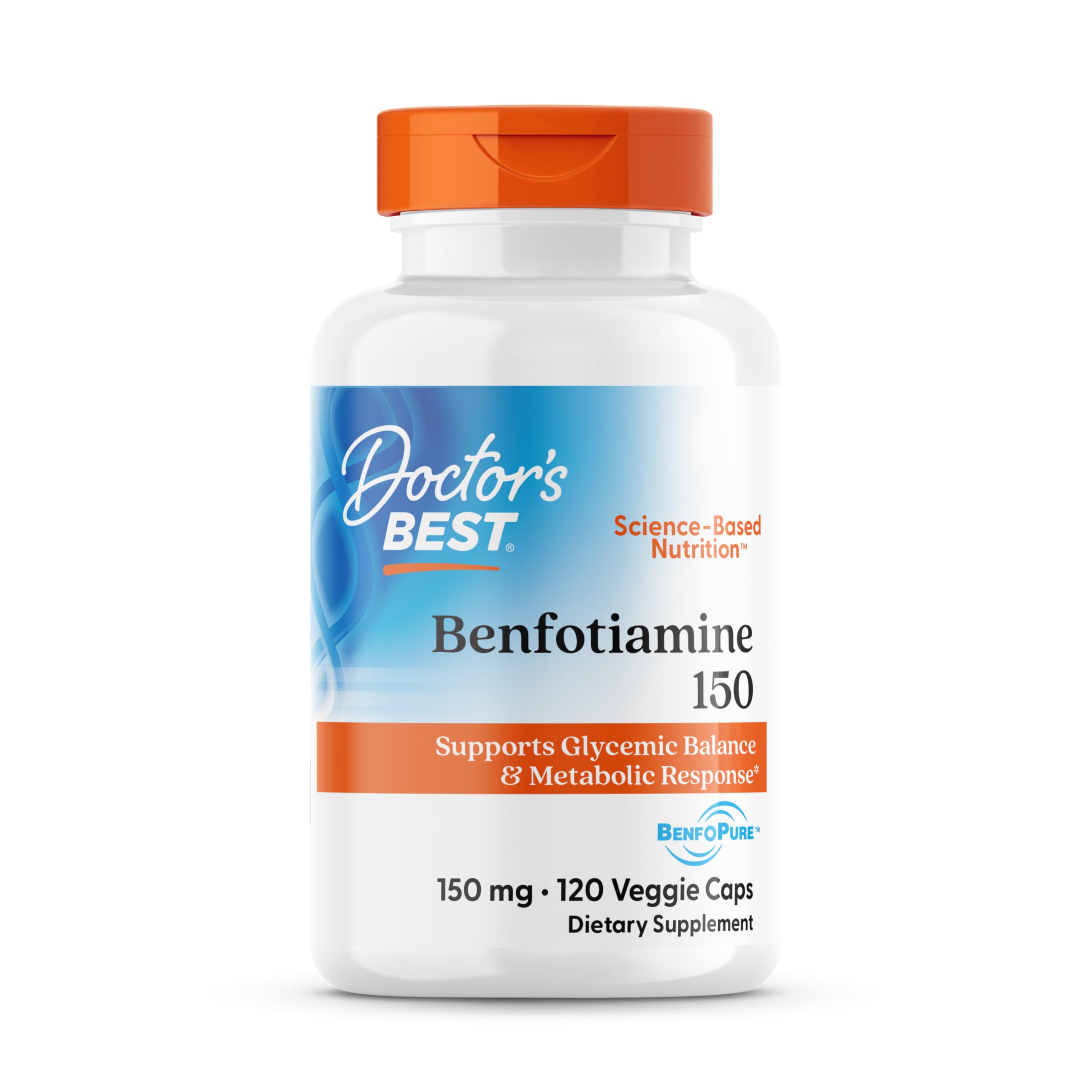 Doctor's Best Benfotiamine 150mg capsule close-up for high bioavailability