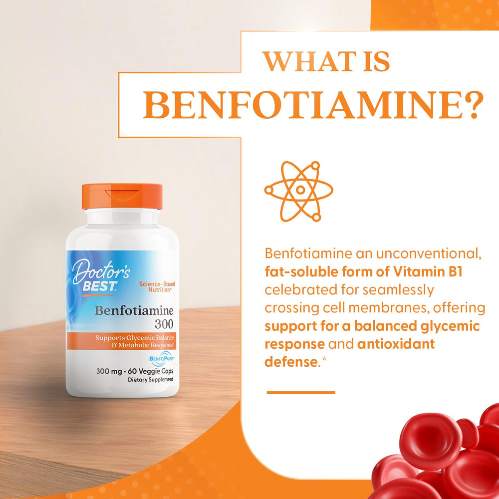 Shiny cap of Doctor's Best Benfotiamine bottle catching light during daily supplement routine