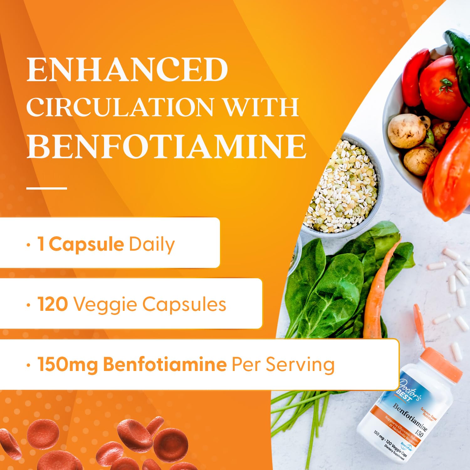 Doctor's Best Benfotiamine nervous system support graphic