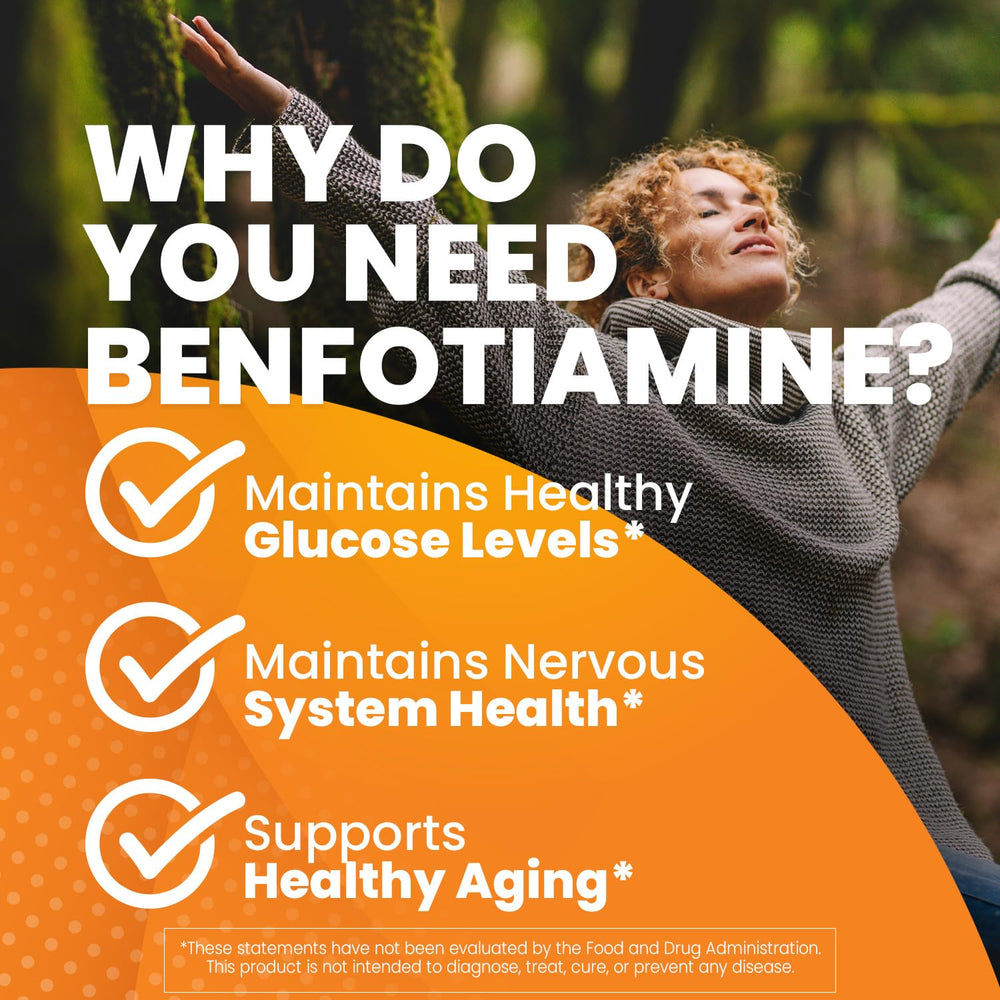 Nutrition facts panel closeup for Doctor's Best Benfotiamine