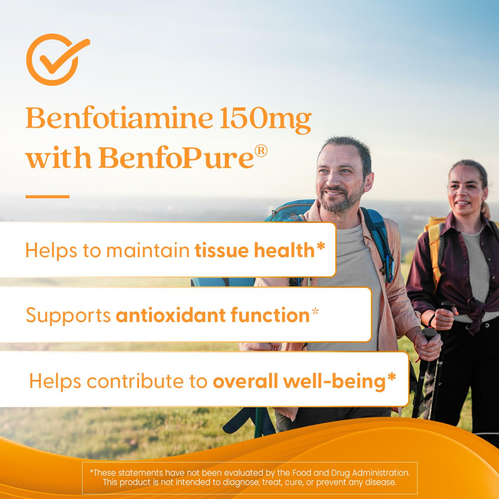 Front packaging of Doctor's Best Benfotiamine showing vegan and allergy-free icons