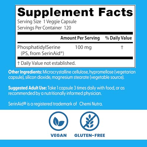 Doctor's Best Best Phosphatidyl Serine bottle label with ingredients