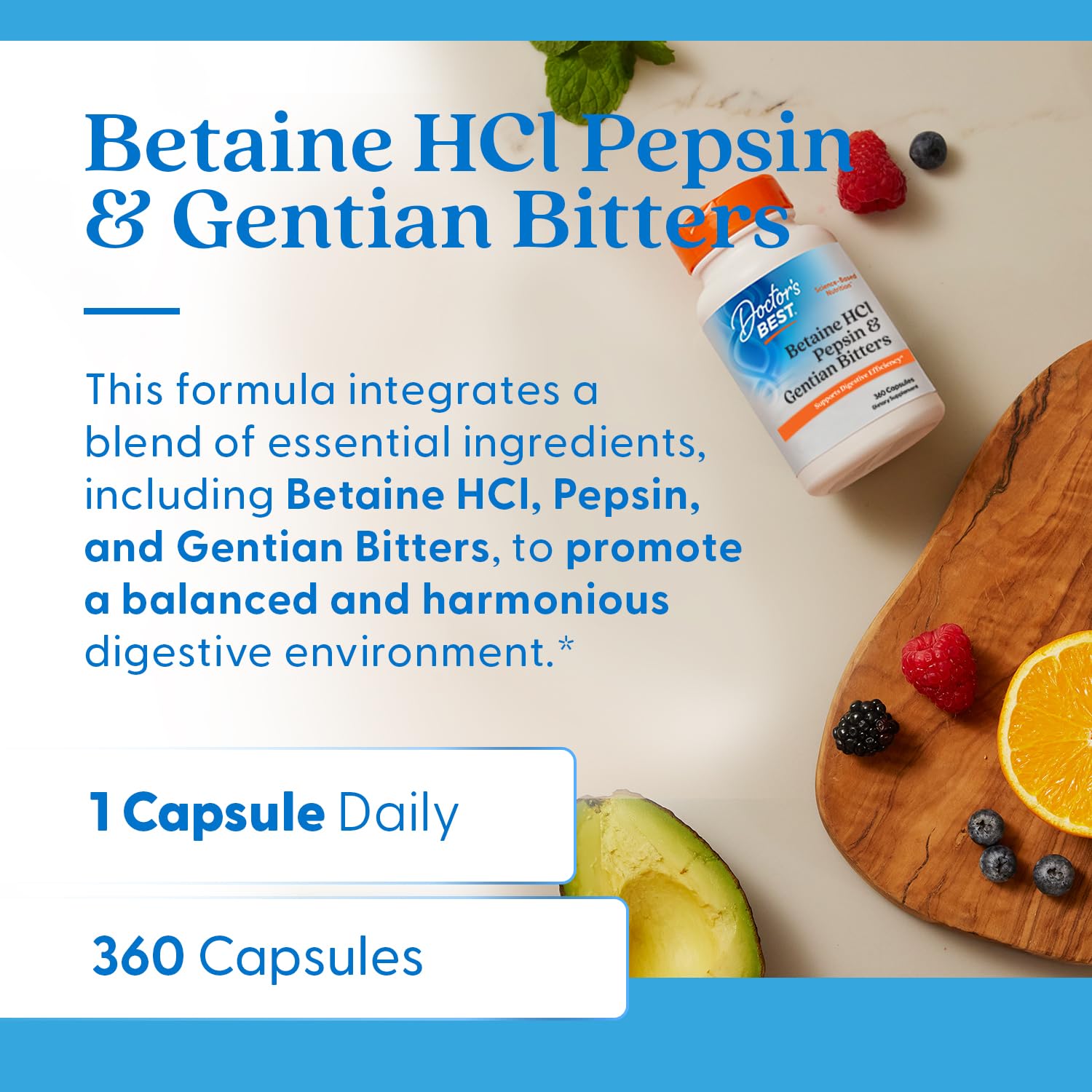 Doctor's Best Betaine HCl Pepsin tablets close-up