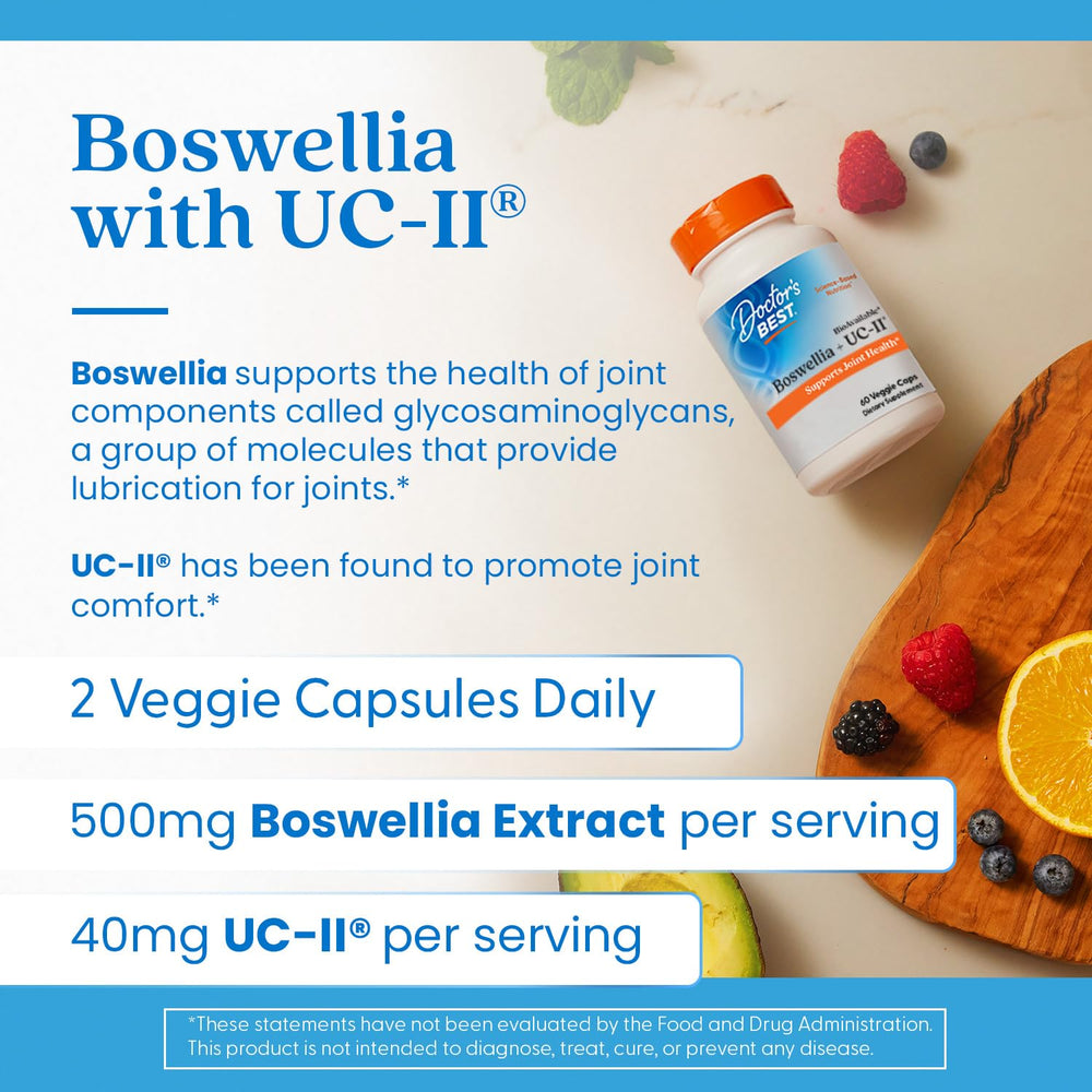 Back label shows dosage guidance and UC-II information