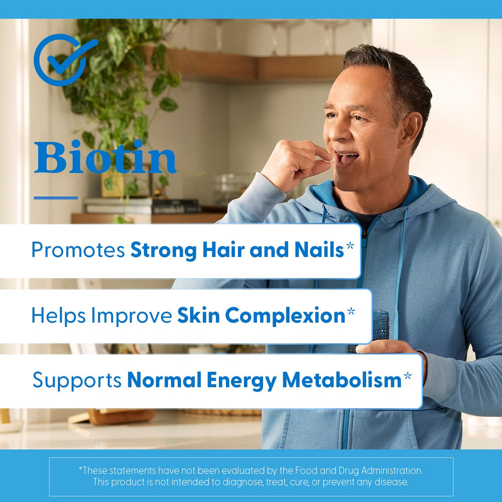Nutrition facts panel of Doctor's Best Biotin with 5000 mcg per serving.