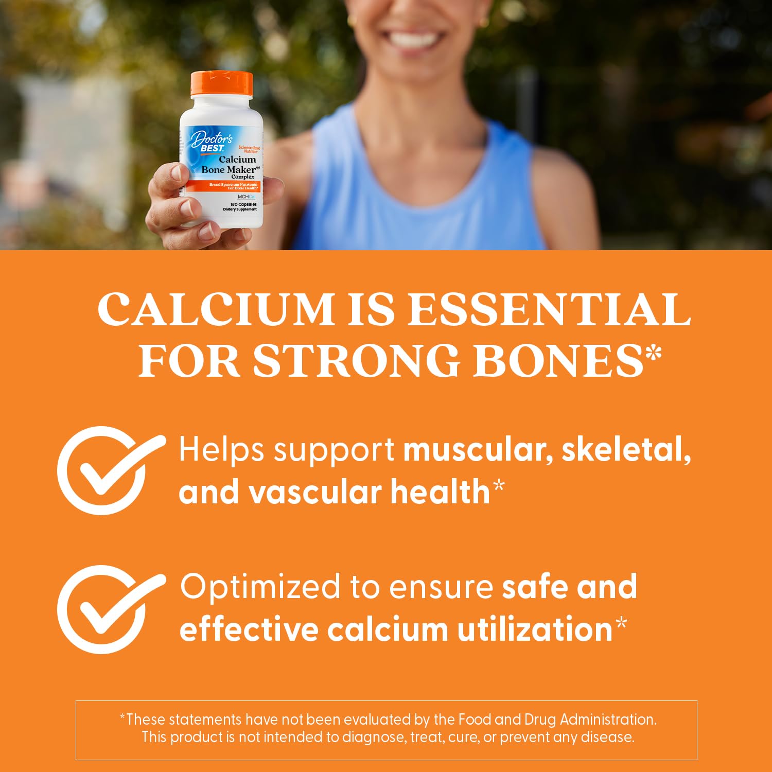 Doctors Best Bone Health Packaging with nutrient details and serving guidance