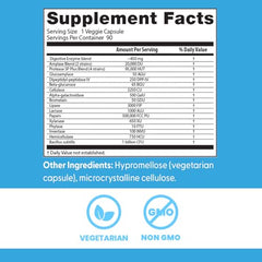 Doctors Best bottle on shelf conveying a complete digestive enzyme solution
