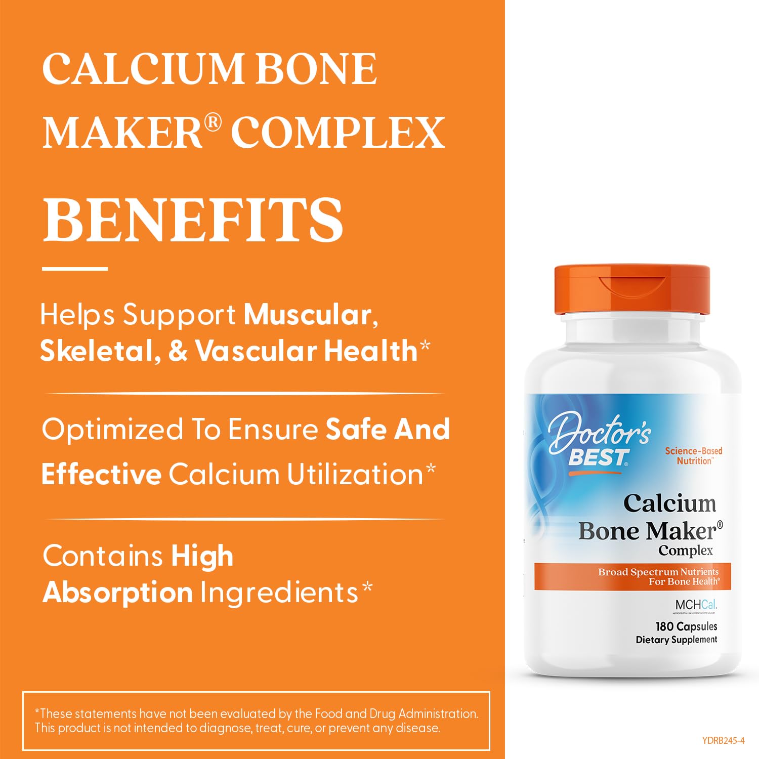 Doctors Best Calcium Bone Maker Complex capsules for convenient daily bone support