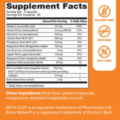 Doctors Best Calcium Bone Maker Complex label closeup highlighting key features