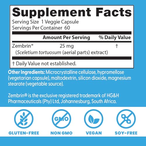 Doctor's Best Calm with Zembrin capsules on pack promote focus and resilience