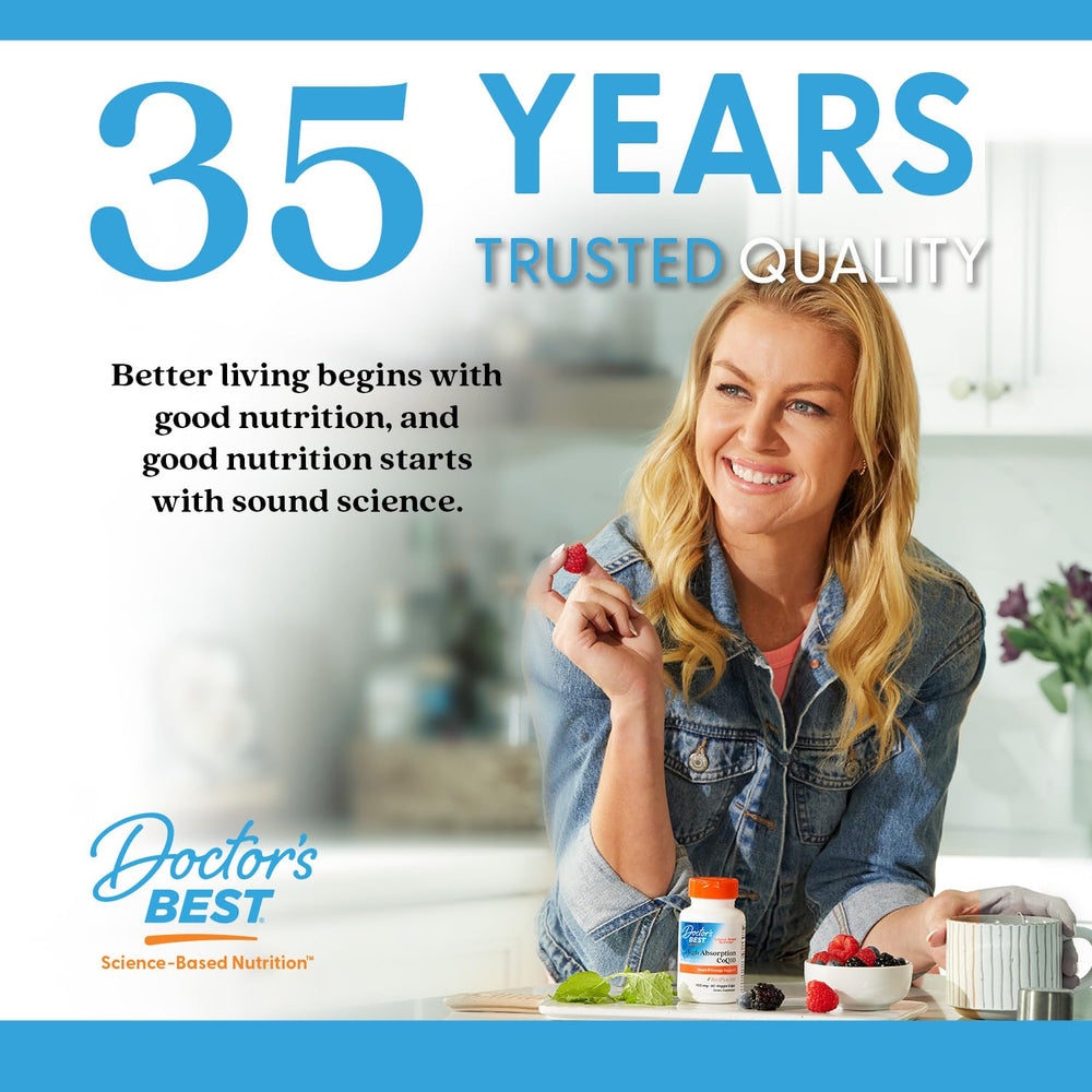 Doctor's Best capsules on white background ready to swallow