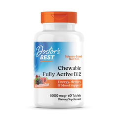Doctor's BEST chewable B12 bottle shown for everyday energy support