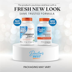 Doctor's BEST cinnamon capsules, vegan and easy to swallow for daily glycemic support