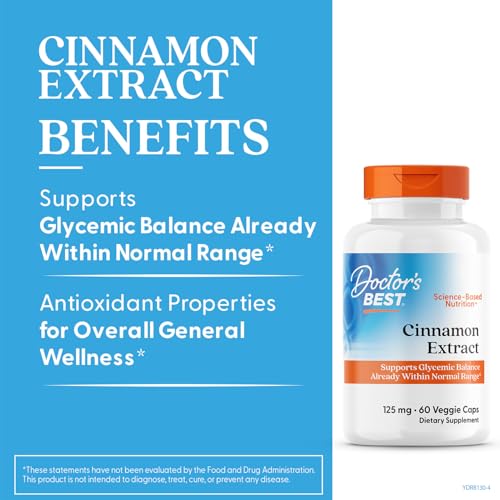 Doctor's BEST Cinnamon Extract label close-up highlighting Cinnulin PF