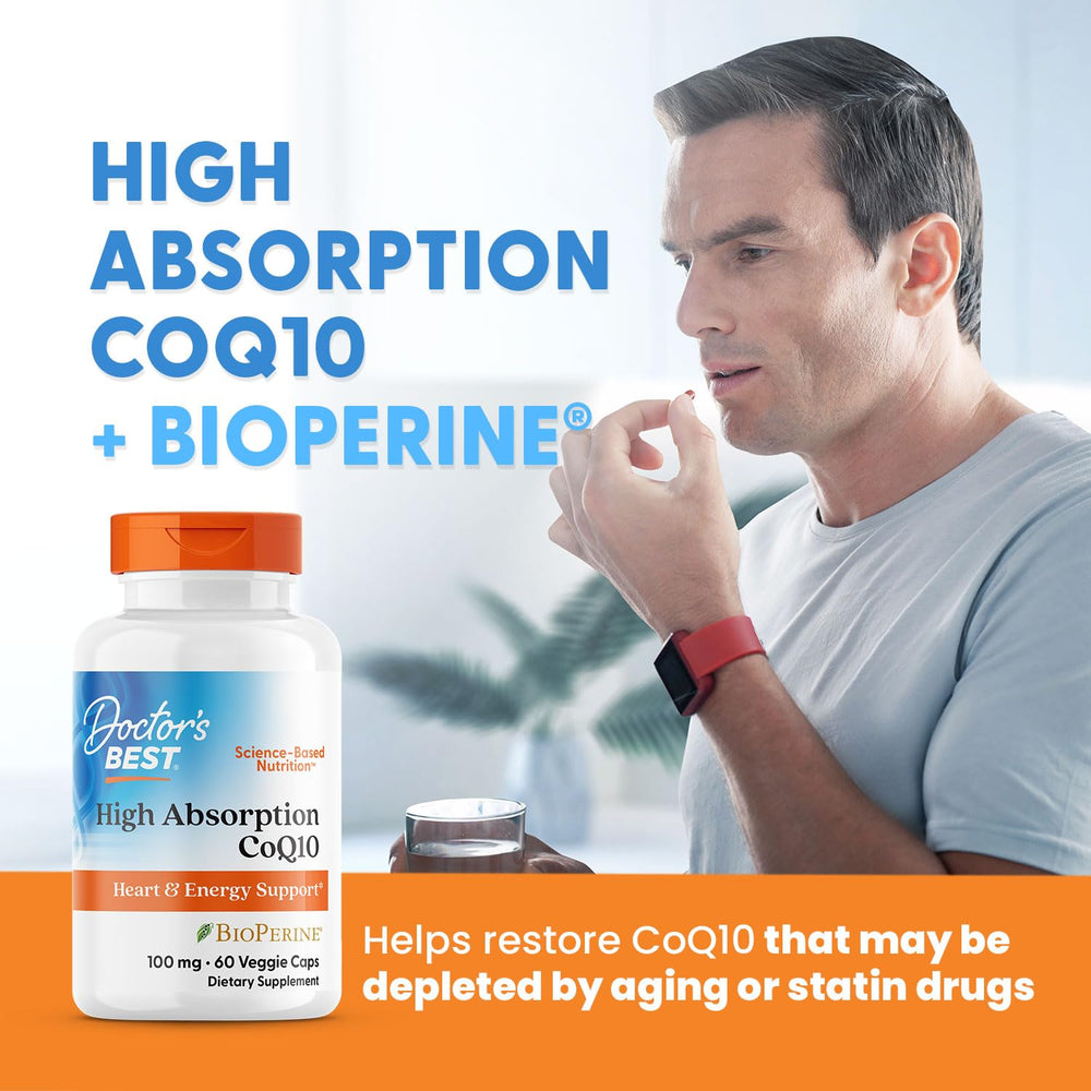 Active adult using supplement during morning routine